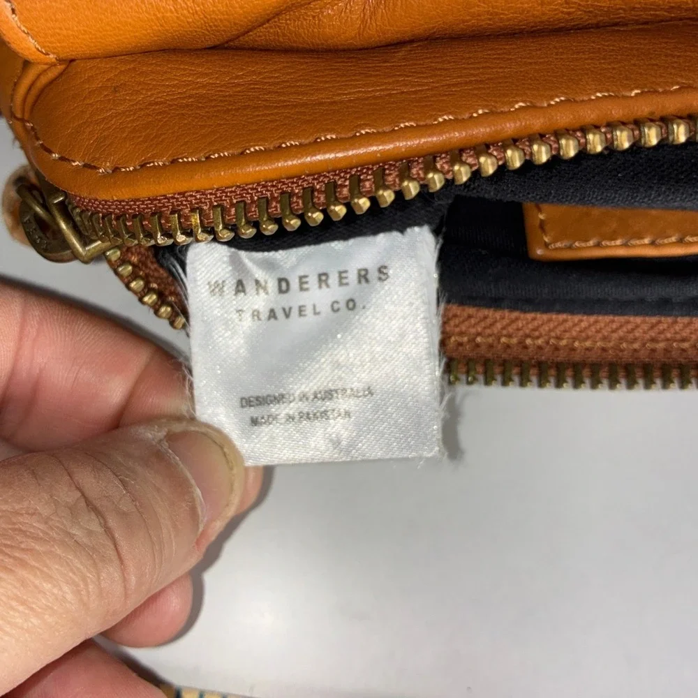 Wanderers Tan Leather Crossbody Bag - OS - Full Grain Travel Boho Classic